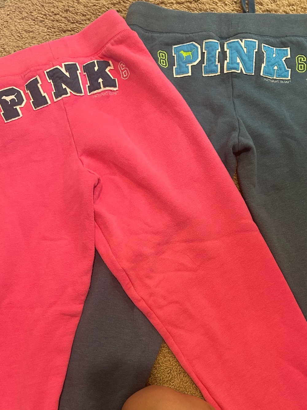 Vintage!!! PINK Victoria's Secret Blue and Pink capri bundle with Dog Patch